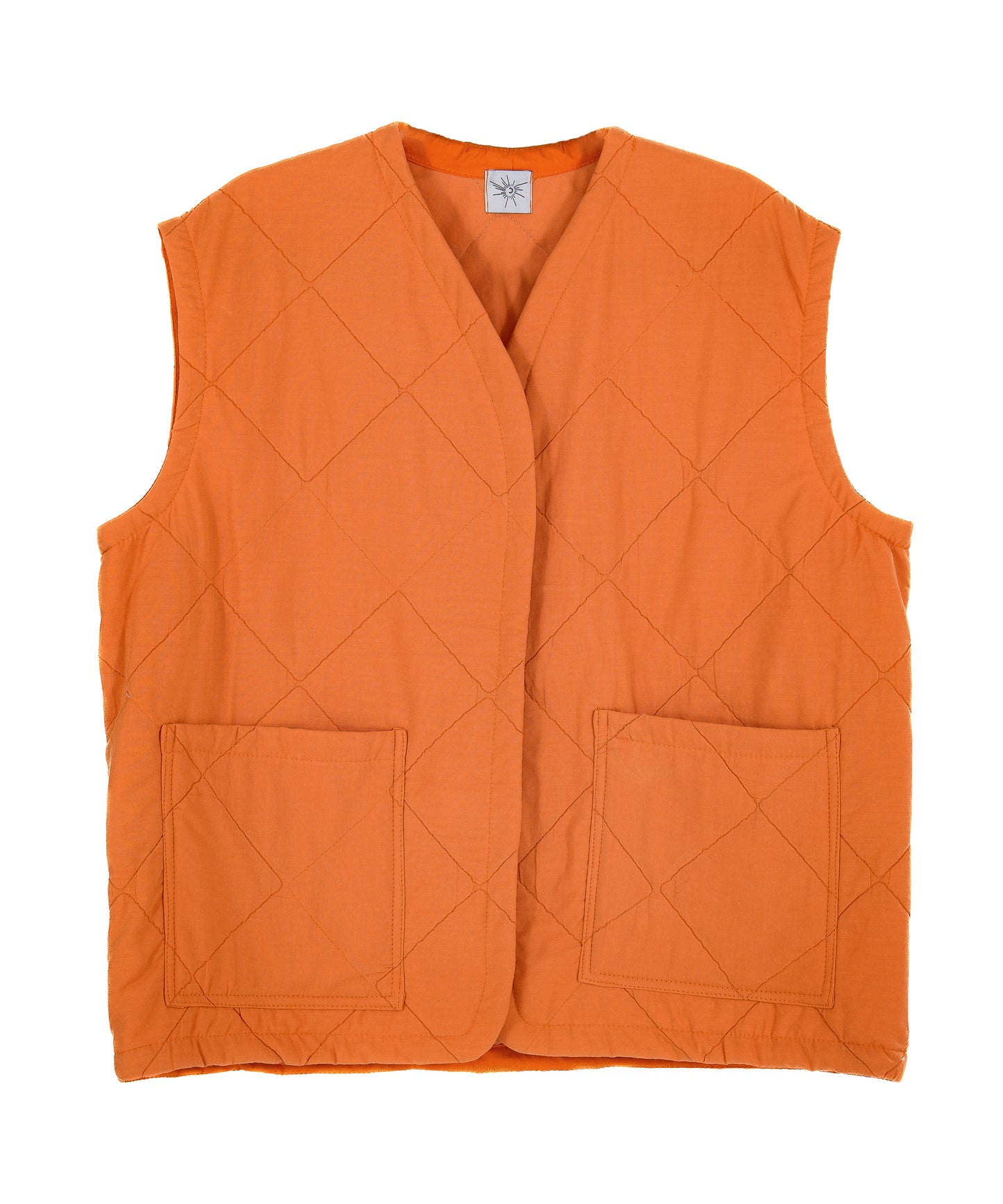 Quilted Vest, Orange